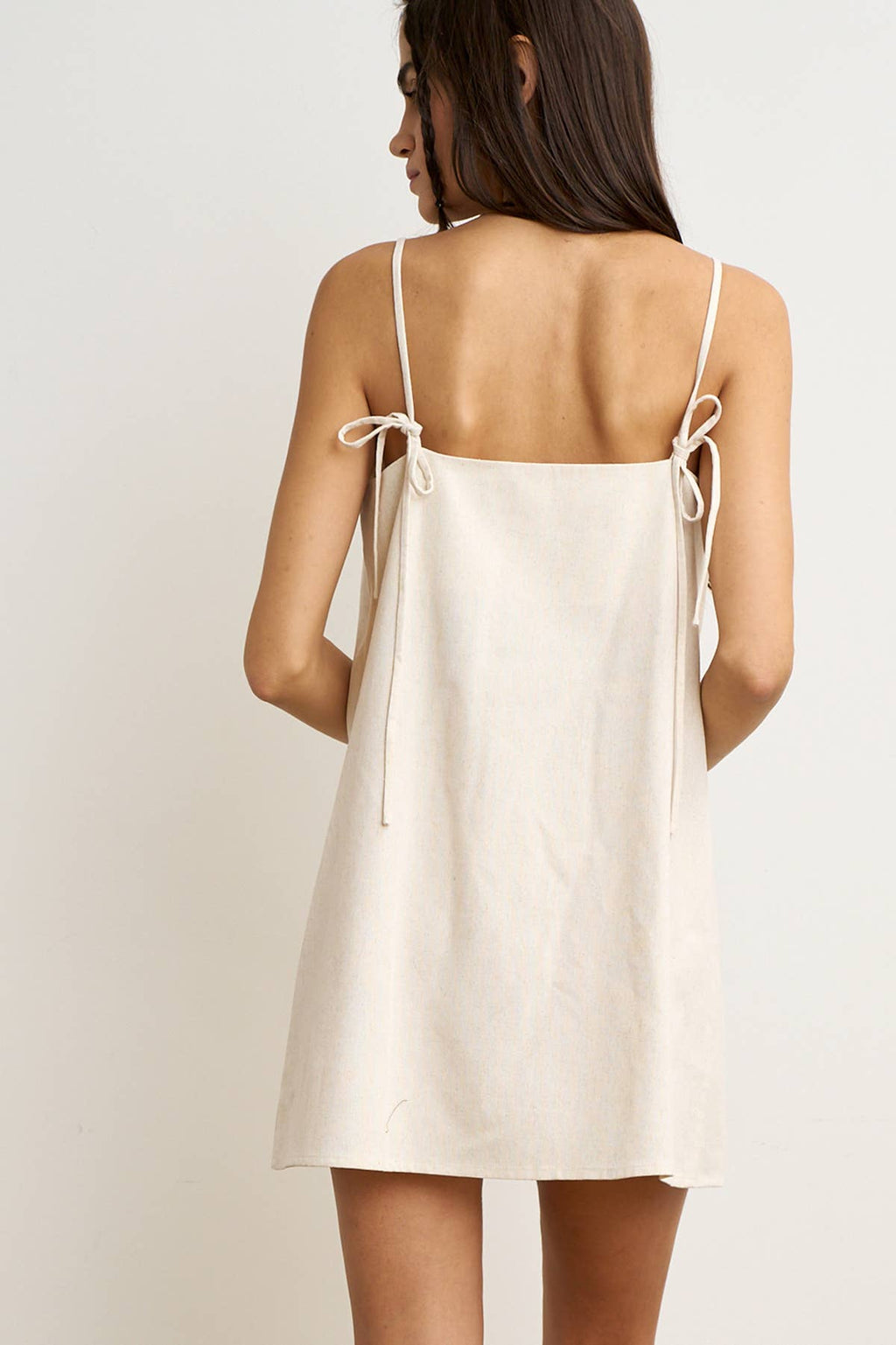 LINEN TIE-BACK DRESS