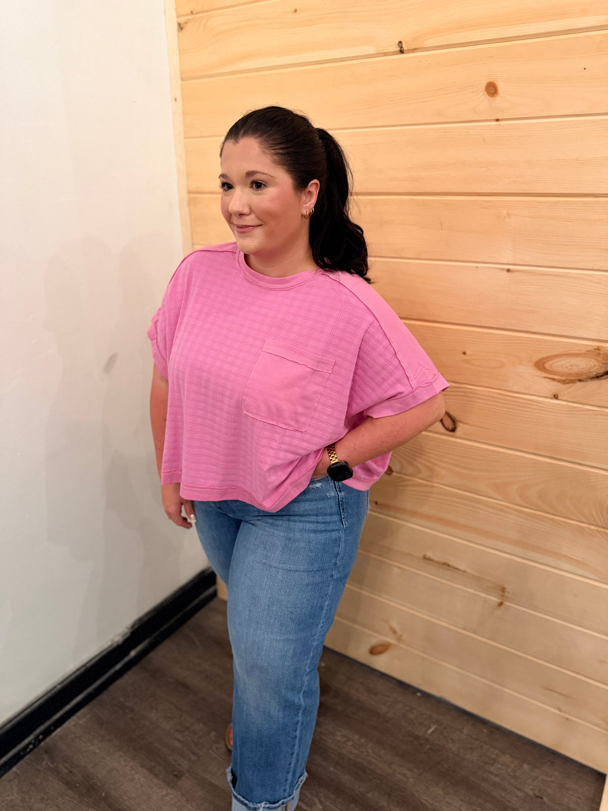TEXTURED CASUAL TOP