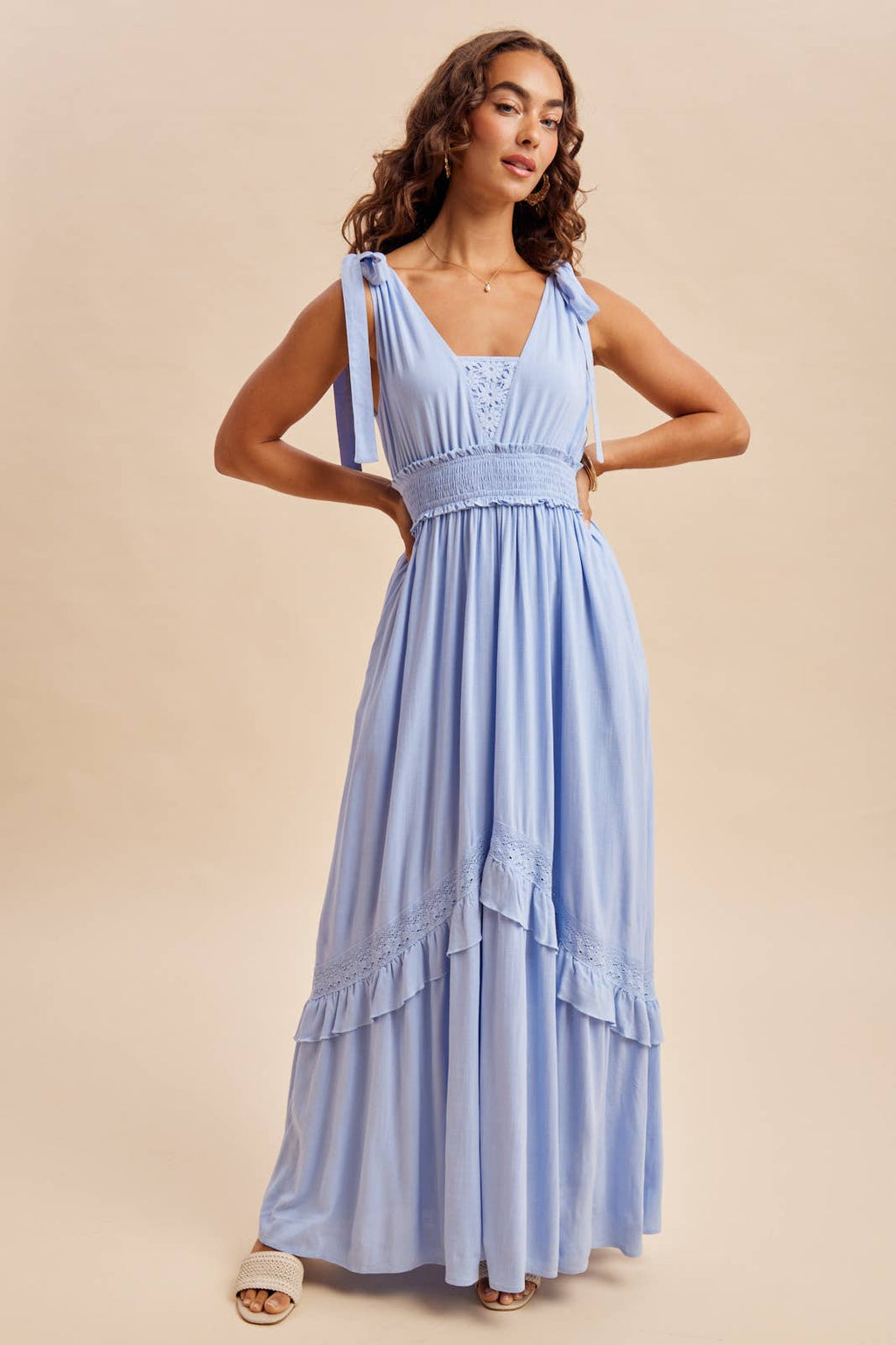 LACE INSET MAXI DRESS