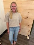 SHORT SLEEVE KNIT TOP