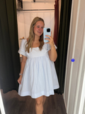 COTTON LACE TRIM MINI DRESS