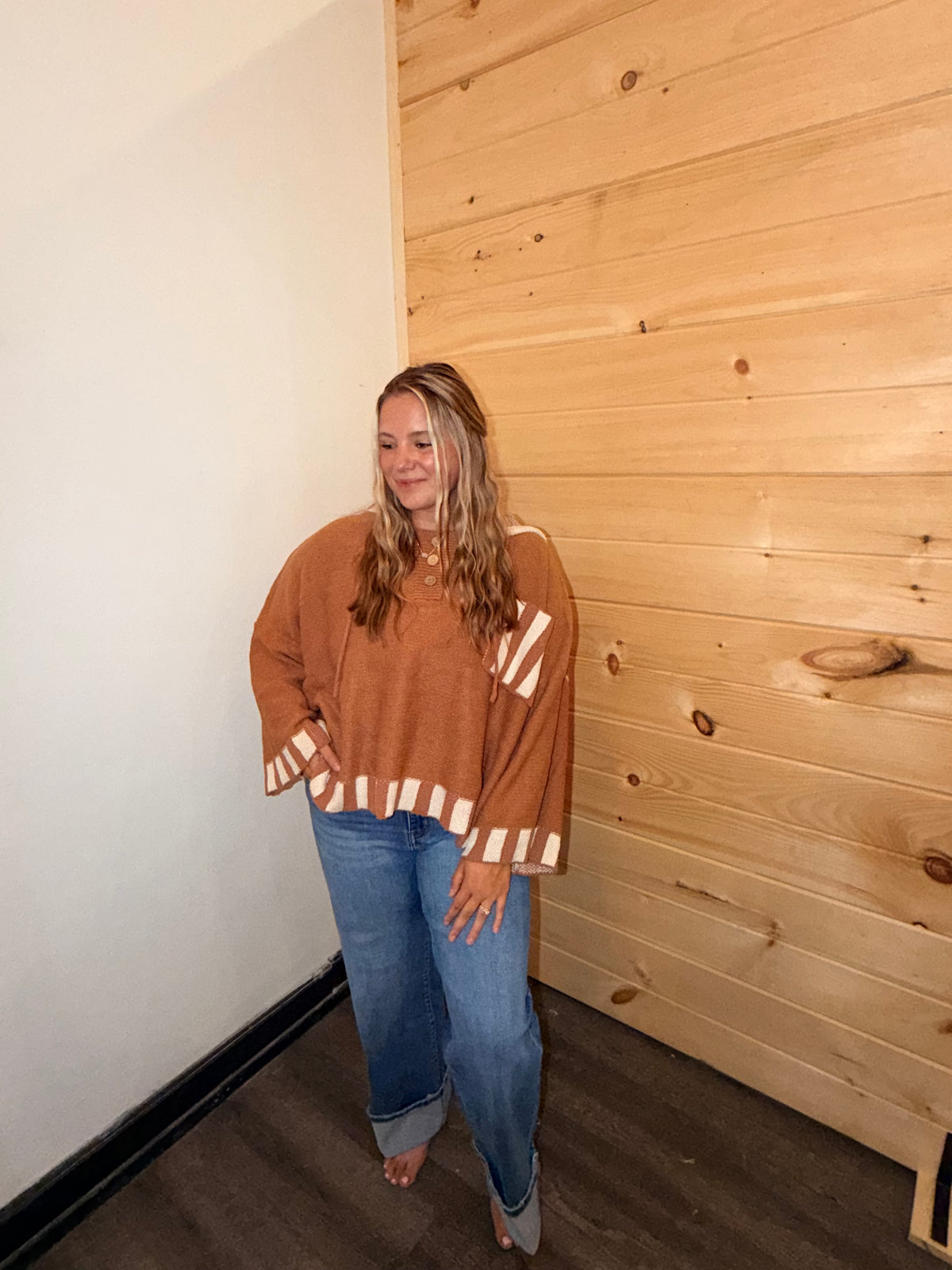 CINNAMON STRIPE PULLOVER