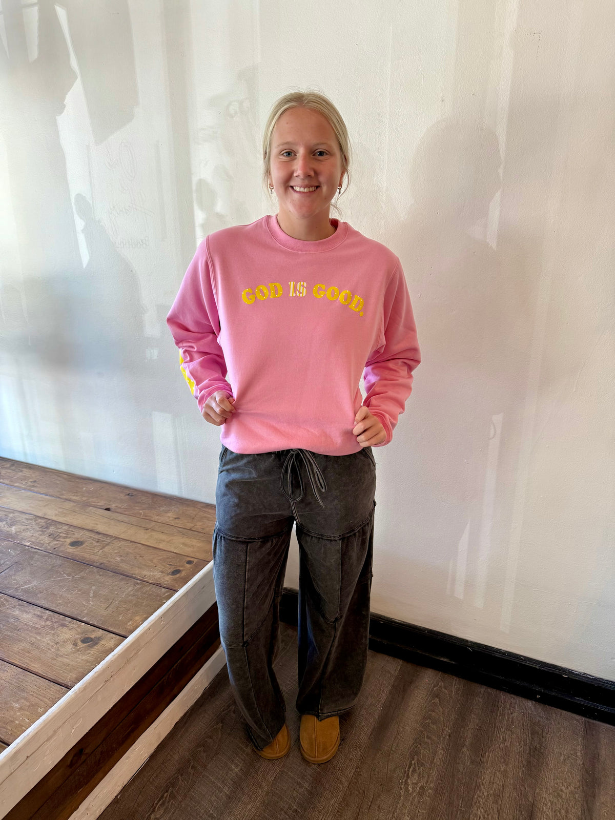 God Is Good Pink Sweatshirt