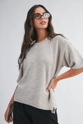 Short Sleeve Knit Sweater