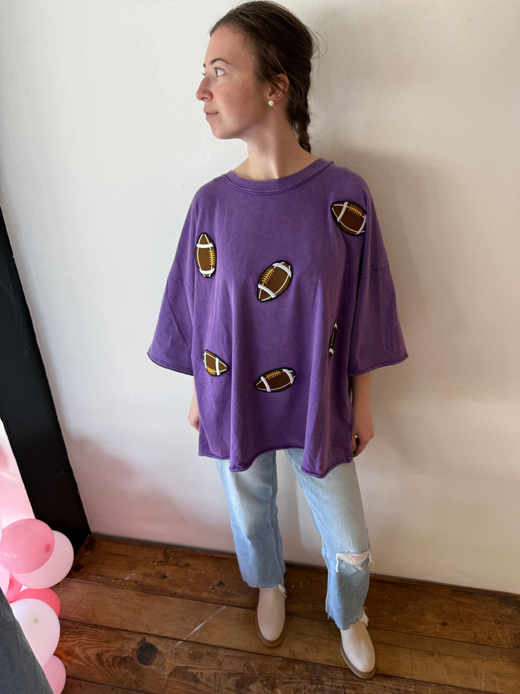VINTAGE FOOTBALL GAMEDAY OVERSIZED TEE