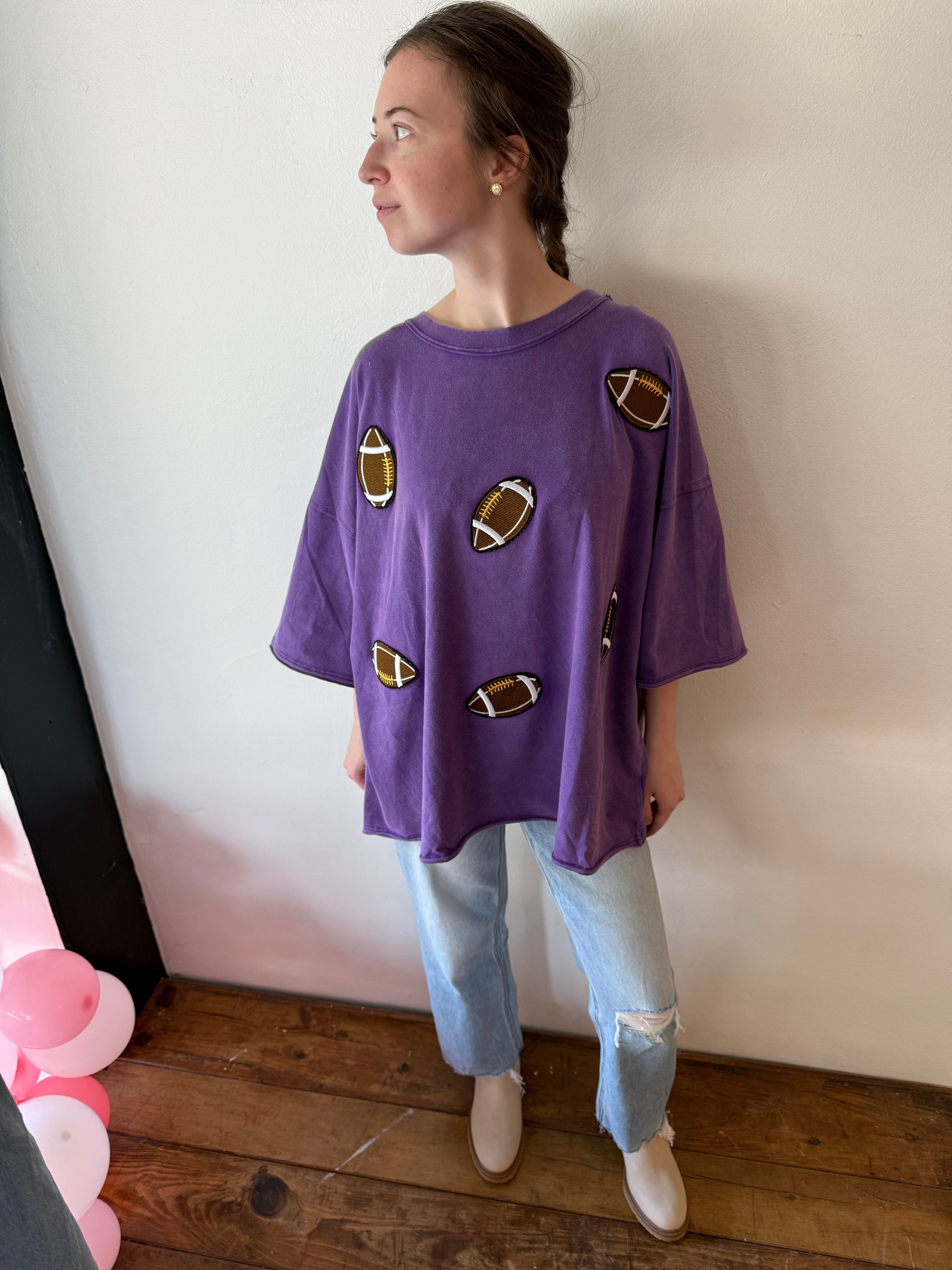VINTAGE FOOTBALL GAMEDAY OVERSIZED TEE