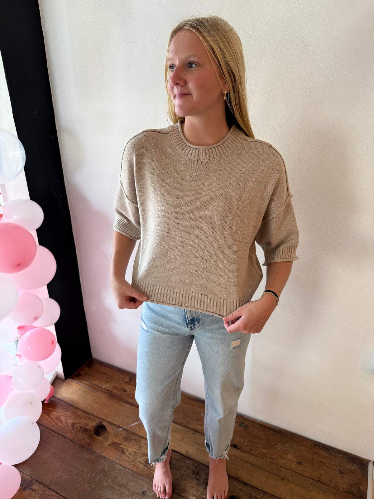 SOFT OATMEAL TEE