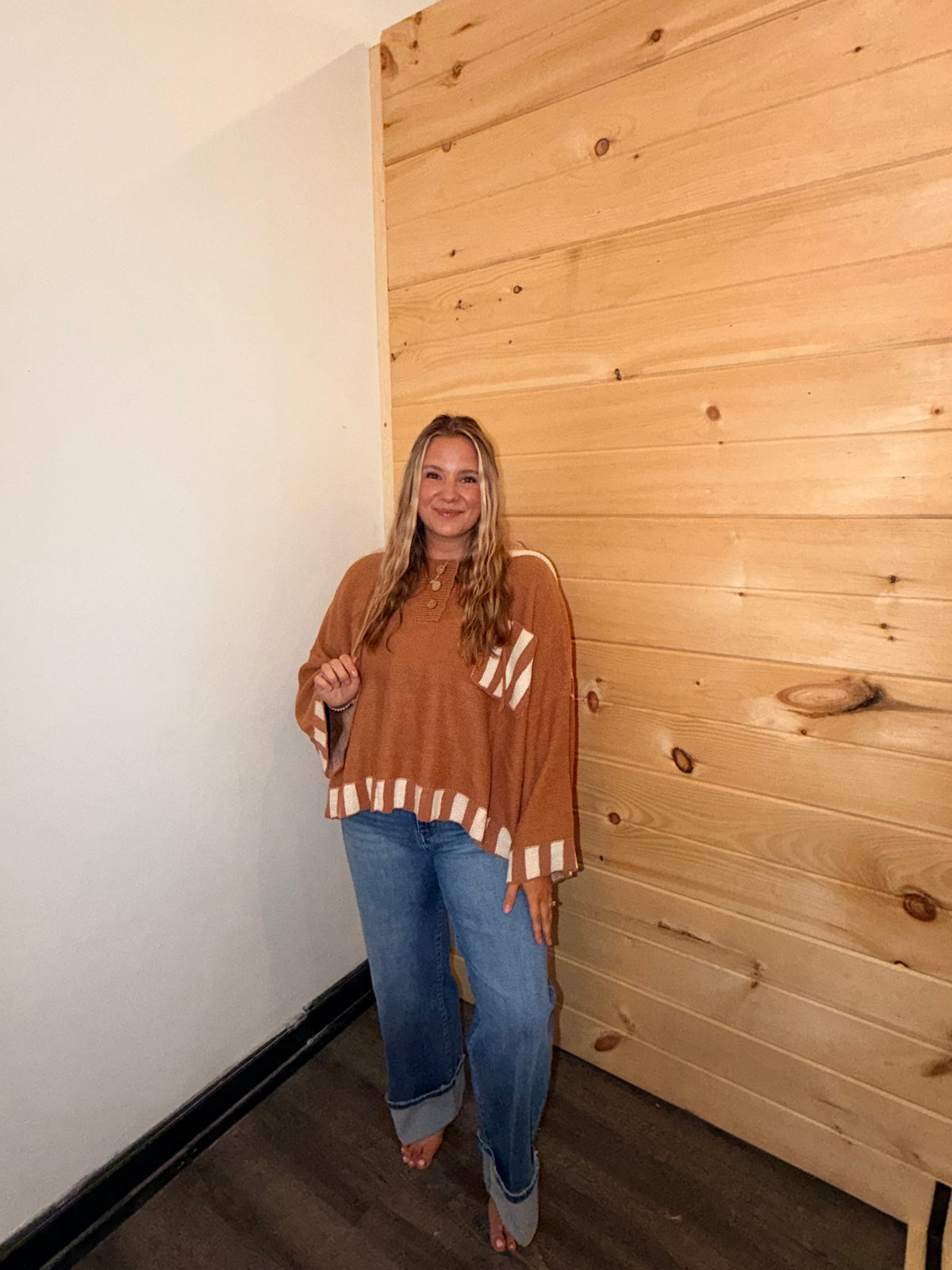 CINNAMON STRIPE PULLOVER