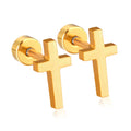 STAINLESS STEEL SCREW BACK POST STUD EARRINGS